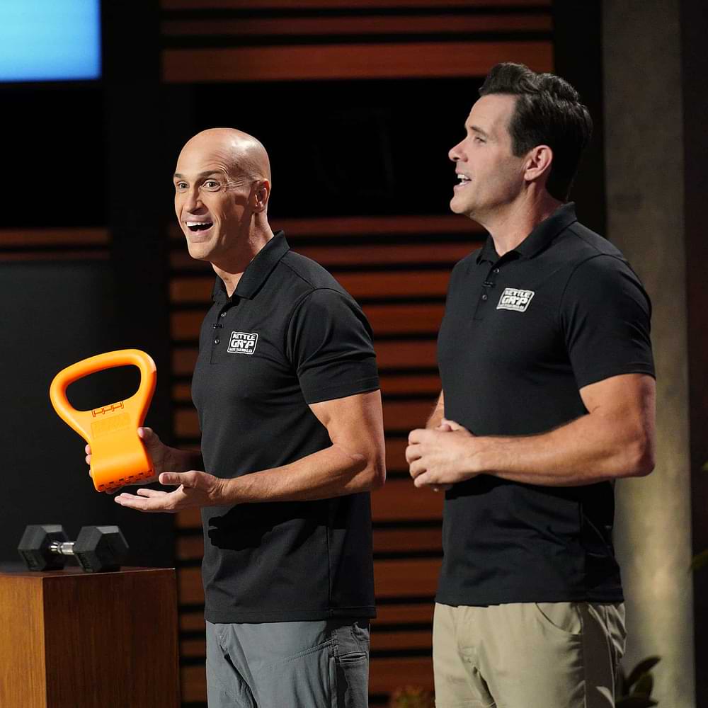 Andy and Dan pitching on Shark Tank