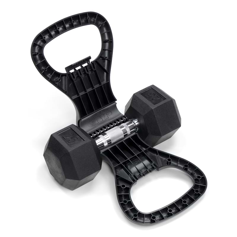 Open black Kettle Gryp with dumbbell